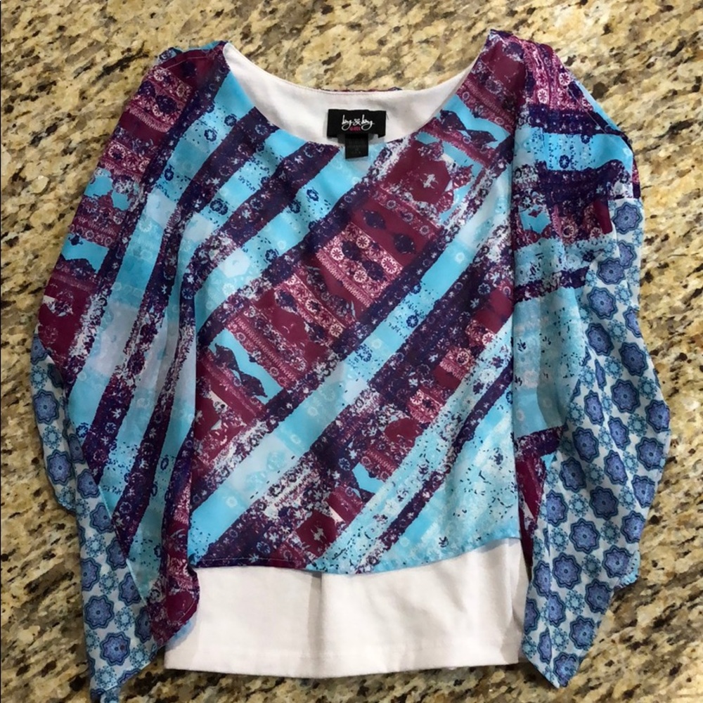 By&By Girl Layer Pocho Scarf Top
